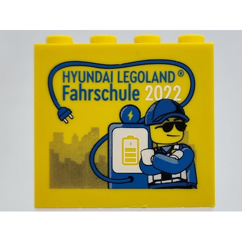 Деталь LEGO 30144pb377 Brick 2 x 4 x 3 with HYUNDAI LEGOLAND FAHRSCHULE 2022 Pattern
