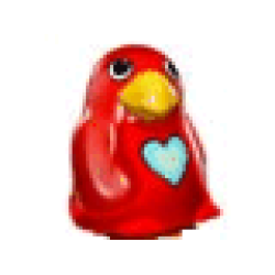 Primo Animal Bird Small with Medium Blue Heart Pattern