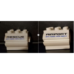 Duplo Container Water Container with 'AIRPORT', 'RESCUE' and 'RFF FOAM TANK 800 G' Pattern on Both Sides (Stickers) - Set 7844 Duplo Container Water Container with 'AIRPORT', 'RESCUE' and 'RFF FOAM TANK 800 G' Pattern on Both Sides (Stickers) - Set 7844