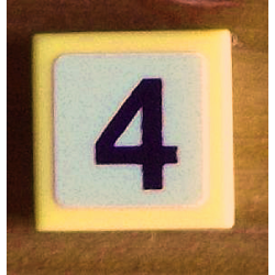 Tile 1 x 1 with Black Number 4 on White Background Pattern (Sticker) - Set 8679 Tile 1 x 1 with Black Number 4 on White Background Pattern (Sticker) - Set 8679