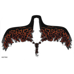 Plastic Wings with Black, Orange and Dark Bluish Gray Rocks on Transparent Background Pattern
