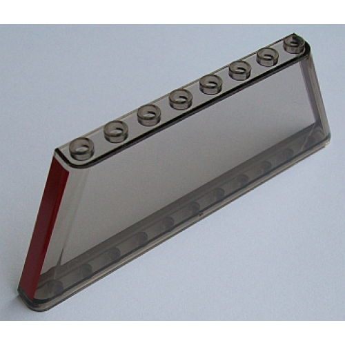 Деталь LEGO 19212pb01 Windscreen 1 x 12 x 4 Tapered with Red Stripe on Both Ends Pattern