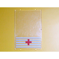 Glass for Window 1 x 4 x 5 with 5 White Stripes and Red Cross Pattern (Sticker) - Set 6380 Glass for Window 1 x 4 x 5 with 5 White Stripes and Red Cross Pattern (Sticker) - Set 6380