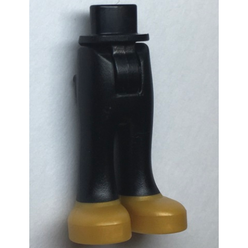 Деталь LEGO 92253c00pb49 Mini Doll Hips and Trousers with Back Pockets with Pearl Gold Shoes Pattern - Thick Hinge