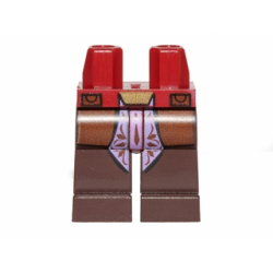 Hips and Dark Brown Legs with Reddish Brown Tunic and Lavender Sash Pattern