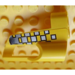 Technic, Panel Fairing # 5 Small Short, Large Hole, Side B with Silver Checkered Pattern (Sticker) - Set 8240 Technic, Panel Fairing # 5 Small Short, Large Hole, Side B with Silver Checkered Pattern (Sticker) - Set 8240