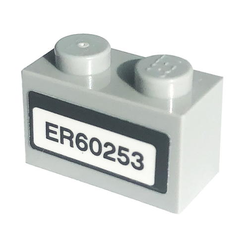 Деталь LEGO 3004pb202 Brick 1 x 2 with 'ER60253' Pattern (Sticker) - Set 60253