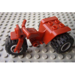 Tricycle with Dark Red Chassis and Light Bluish Gray Wheels Tricycle with Dark Red Chassis and Light Bluish Gray Wheels