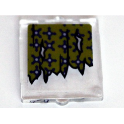 Glass for Window 1 x 2 x 2 Flat Front with Torn Curtains with Holes Left and Right Pattern (Sticker) - Set 10228