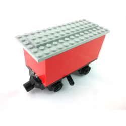 Train Battery Box Car with Three Contact Holes, Black Switch Lever, Black Magnets, Black Wheels, and Light Gray Roof