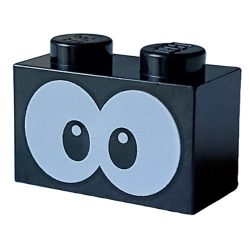 Brick 1 x 2 with Large Black and White Eyes Pattern (Super Mario Para-Biddybud) Brick 1 x 2 with Large Black and White Eyes Pattern (Super Mario Para-Biddybud)