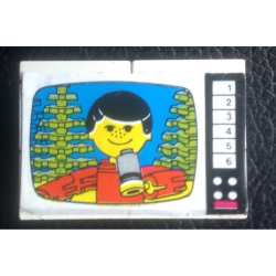 Stickered Assembly 4 x 2 x 2 1/3 with Male Reporter/Singer Pattern (Sticker) - Set 278 - 2 Brick 2 x 4, 2 Tile 2 x 2