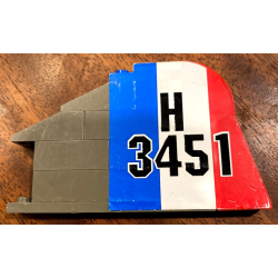 Stickered Assembly 10 x 1 x 5 with Black 'H 3451' on French Flag Pattern on Both Sides (Stickers) - Set 3451