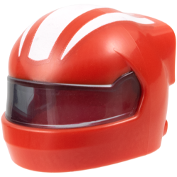 Minifigure, Headgear Helmet Formula 1 with Molded Trans-Black Visor and Printed White Stripes Pattern Minifigure, Headgear Helmet Formula 1 with Molded Trans-Black Visor and Printed White Stripes Pattern