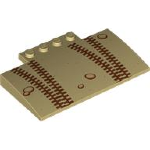 Деталь LEGO 15625pb019 Slope, Curved 5 x 8 x 2/3 with 4 Studs with Skidmarks and Stones Pattern