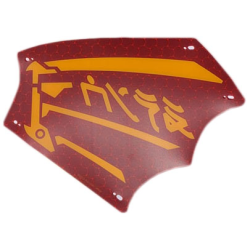 Plastic Part for Set 71797 - Junk Lug Sail with Bright Light Orange Dragon Wing Spines and Ninjago Logogram 'WIND' Left Pattern