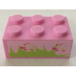 Brick 2 x 3 with Grass and Hearts Pattern (Sticker) - Set 7586 Brick 2 x 3 with Grass and Hearts Pattern (Sticker) - Set 7586