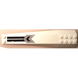 Wedge 16 x 4 Triple Curved with Reinforcements with Black Stripes and Chevron and Silver Armor Plate and Scratches Pattern (Sticker) - Set 80014
