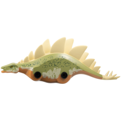 Dinosaur Body Stegosaurus with Fixed Olive Green Top with Molded Tan Flexible Rubber Plates and Thagomizer and Printed Dark Green Scales Pattern