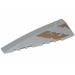 Wedge 10 x 3 Left with Dark Tan Tattered Stripe and Triangle Pattern (Sticker) - Set 75292 Wedge 10 x 3 Left with Dark Tan Tattered Stripe and Triangle Pattern (Sticker) - Set 75292