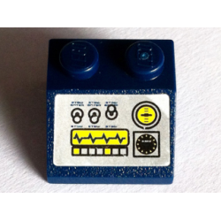 Slope 45 2 x 2 with Silver Control Panel with Switches, Gauges and Screen Pattern (Sticker) - Set 8636