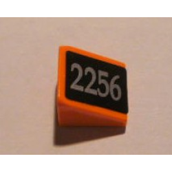 Slope 30 1 x 1 x 2/3 with Silver '2256' on Black Pattern Model Left (Sticker) - Set 10133