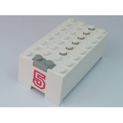 Electric 9V Battery Box Small without Battery Cover with Red '5' Pattern (Sticker) - Set 6440