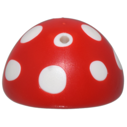 Minifigure, Headgear Hat Mushroom with Hole on Top and Molded White Spots and Gills Pattern Minifigure, Headgear Hat Mushroom with Hole on Top and Molded White Spots and Gills Pattern