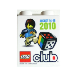 Duplo, Brick 1 x 2 x 2 with LEGO Club August 14-15 2010 Pattern Duplo, Brick 1 x 2 x 2 with LEGO Club August 14-15 2010 Pattern