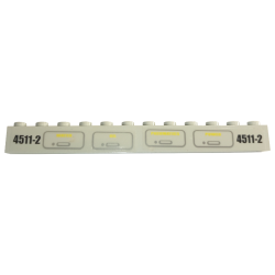 Brick 1 x 12 with '4511-2' and 'WATER', 'OIL', 'PNEUMATICS' and 'POWER' Pattern (Stickers) - Sets 4511 / 10158 - Light Gray