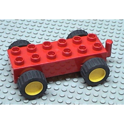 Duplo Car Base 2 x 6 Pullback Motor with Yellow Wheels, Black Tires Duplo Car Base 2 x 6 Pullback Motor with Yellow Wheels, Black Tires