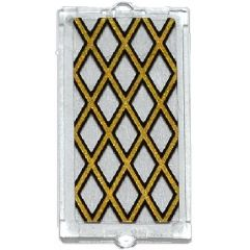 Glass for Window 1 x 2 x 3 with Gold Lattice Pattern (Sticker) - Set 70413