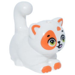 Cat, Friends Style, Large, Sitting with Orange Markings and Paws, Lime Eyes, Open Mouth with Bright Pink Tongue Pattern (Churro) Cat, Friends Style, Large, Sitting with Orange Markings and Paws, Lime Eyes, Open Mouth with Bright Pink Tongue Pattern (Churro)