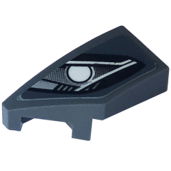 Wedge 2 x 1 x 2/3 Left with Silver Car Headlight with Bulb Pattern (Sticker) - Set 76903