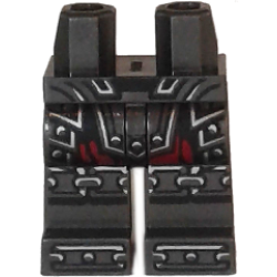 Hips and Legs with Silver Armor, Chains Around Knees and Toecaps and Dark Red Snakes Pattern Hips and Legs with Silver Armor, Chains Around Knees and Toecaps and Dark Red Snakes Pattern