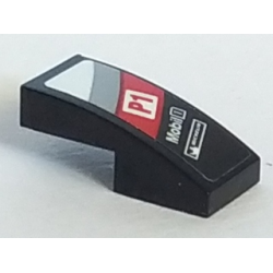 Slope, Curved 2 x 1 x 2/3 with 'P1', 'Mobil 1' and Michelin Logo on Light Bluish Gray, Red and White Diagonal Stripes Pattern Model Left Side (Sticker) - Set 75887 Slope, Curved 2 x 1 x 2/3 with 'P1', 'Mobil 1' and Michelin Logo on Light Bluish Gray, Red and White Diagonal Stripes Pattern Model Left Side (Sticker) - Set 75887