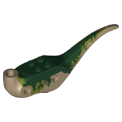 Dinosaur Body Raptor with Dark Green Top and Olive Green Markings Pattern