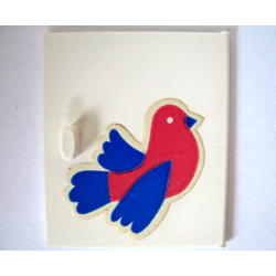 Homemaker Cupboard Door 4 x 4 with Blue and Red Bird Pattern (Sticker) - Set 292