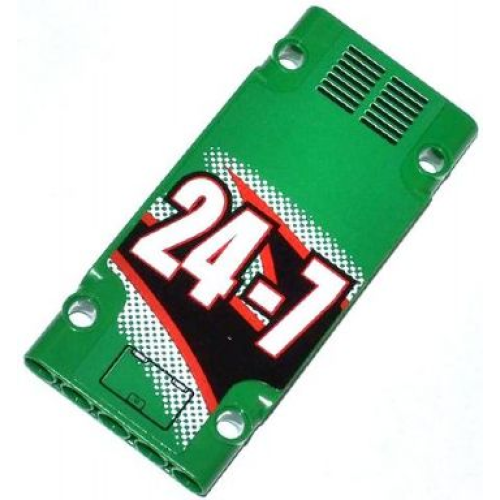 Деталь LEGO 64782pb003R Technic, Panel Plate 5 x 11 x 1 with Grilles, '24-7' and Hatch Pattern Model Right Side (Sticker) - Set 42008