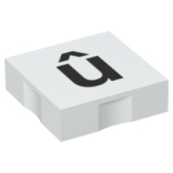 Duplo, Tile 2 x 2 with Black Lowercase Letter u with Circumflex (û) Pattern Duplo, Tile 2 x 2 with Black Lowercase Letter u with Circumflex (û) Pattern