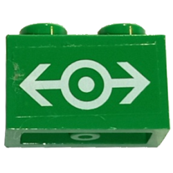 Brick 1 x 2 with White Train Logo Large Pattern (Sticker) - Sets 4511 / 10158 Brick 1 x 2 with White Train Logo Large Pattern (Sticker) - Sets 4511 / 10158