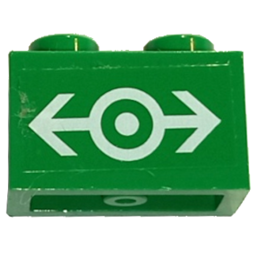 Деталь LEGO 3004pb092 Brick 1 x 2 with White Train Logo Large Pattern (Sticker) - Sets 4511 / 10158