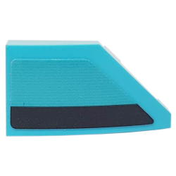 Wedge 2 x 1 x 2/3 Left with Black Stripe on Medium Azure Background Pattern (Sticker) - Set 76898 Wedge 2 x 1 x 2/3 Left with Black Stripe on Medium Azure Background Pattern (Sticker) - Set 76898