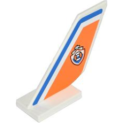 Tail Shuttle with Blue Line and Coast Guard Logo on Orange Background Pattern on Both Sides (Stickers) - Set 60013