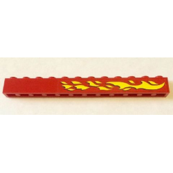 Brick 1 x 12 with Yellow Flames Right Pattern (Sticker) - Set 6580