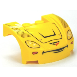 Vehicle, Mudguard 3 x 4 x 1 2/3 Curved Front with Headlights and Smile Pattern (Jeff Gorvette) Vehicle, Mudguard 3 x 4 x 1 2/3 Curved Front with Headlights and Smile Pattern (Jeff Gorvette)