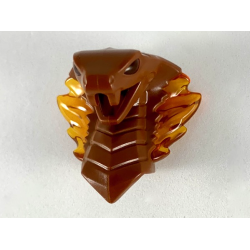 Minifigure, Head, Modified Snake, Cobra with Open Mouth with Molded Trans-Orange Eyes, Tongue, and Flames on Open Hood Pattern