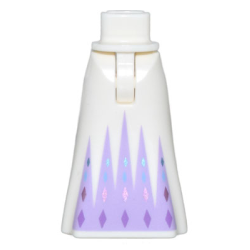 Mini Doll Hips and Skirt Full Length with Lavender Triangle Panels and Diamonds Pattern - Thin Hinge Mini Doll Hips and Skirt Full Length with Lavender Triangle Panels and Diamonds Pattern - Thin Hinge