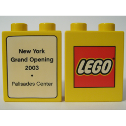 Duplo, Brick 1 x 2 x 2 with The LEGO Store New York, Palisades Center 2003 Pattern Duplo, Brick 1 x 2 x 2 with The LEGO Store New York, Palisades Center 2003 Pattern
