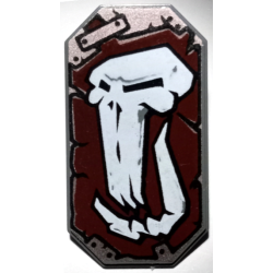 Minifigure, Shield Octagonal Long with Troll Skull Pattern Minifigure, Shield Octagonal Long with Troll Skull Pattern